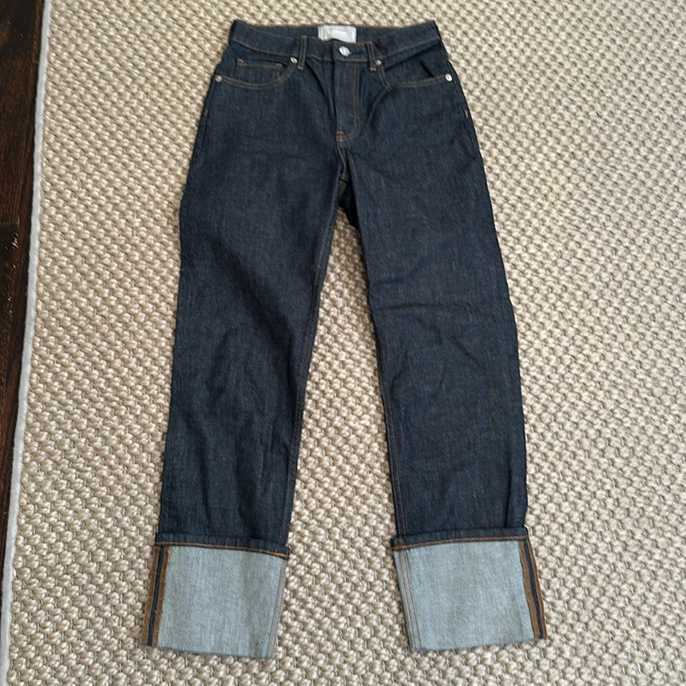 Everlane Cuffed High Rise Straight Jean